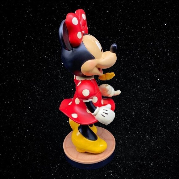 Walt Disney Minnie Mouse Red Polka Dot Dress Bobble Head 9”T 3.25”W - Picture 3 of 7